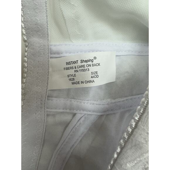 Instant Shaping Bra Size 42DD White Front Clasp Full Figure No Wire 1628 NWTs - Picture 5 of 10
